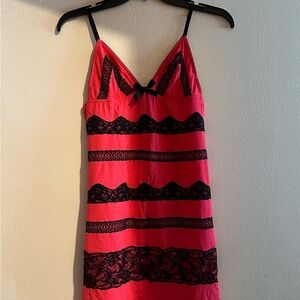 Rare Victoria's Secret Pink and Black Lace Chemise